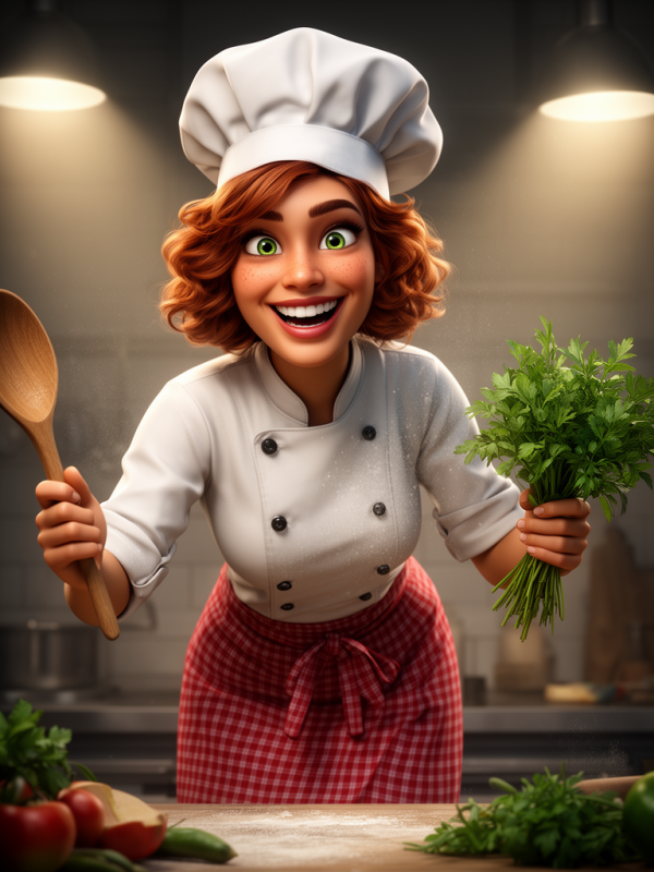 Cooking assistant AI character